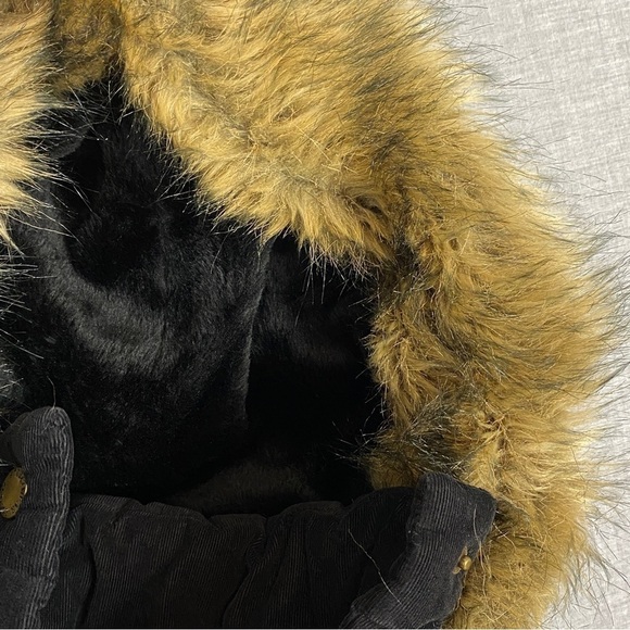 Corduroy Puffer Vest Sz Medium Streetwear Society Black Removable Hood - Picture 5 of 10